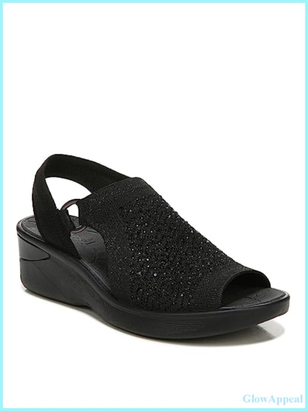 BZees Star Bright Slingback Wedge Sandal Machine Washable Comfort